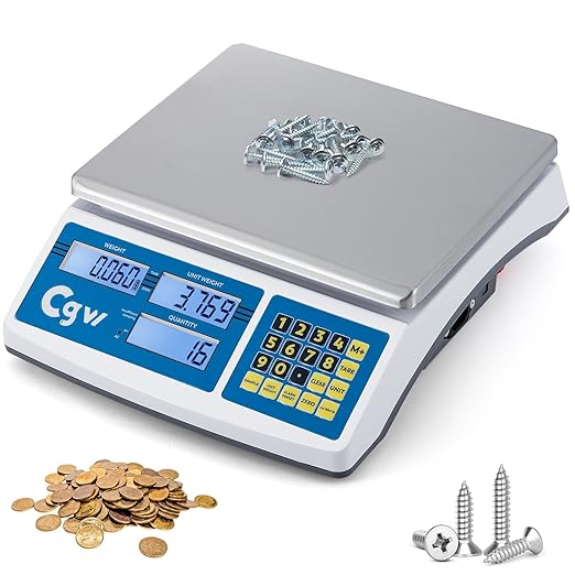 CGOLDENWALL Industrial Counting Scale lb/g/kg Digital Inventory Scale for Small Parts, Coins, Piece (66lb/0.00022lb, 30kg/0.1g)