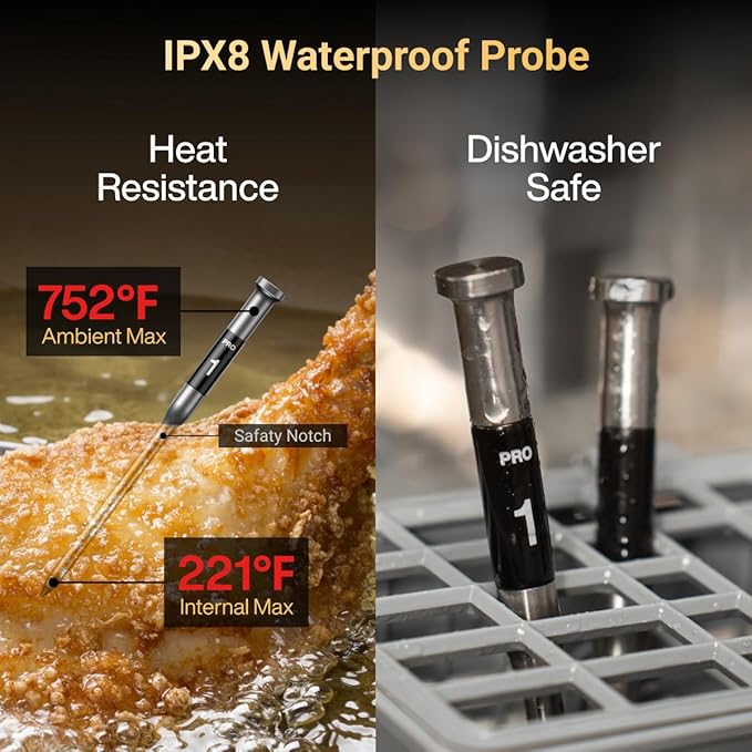 Typhur Sync Wireless Quad Gen 2 Meat Thermometer | 4 Probes | 6 Sensors | LCD Display | WiFi and Bluetooth 5.3 | Improved Stability and Range | IPX8 Waterproof | for BBQ, Grill, Smoker, Oven, Kitchen