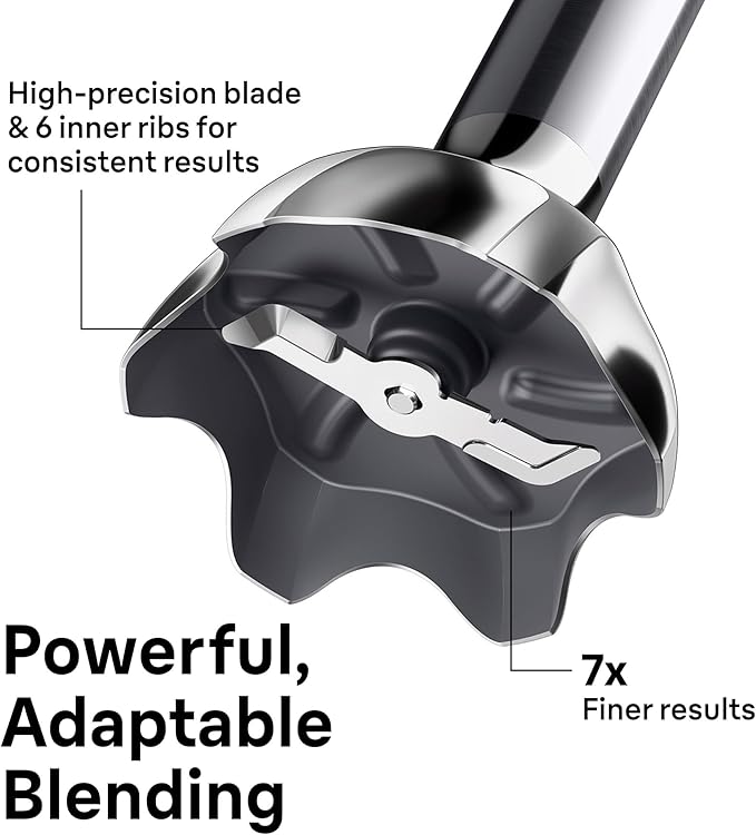 Braun MQ50001M Vario Hand Blender – 21-Speed Handheld Immersion Blender with PowerBell VPlus, TurboBoost & EasyClick Systems, Stainless Steel Blades, SplashControl, 500W, Hand Blenders for Smoothies