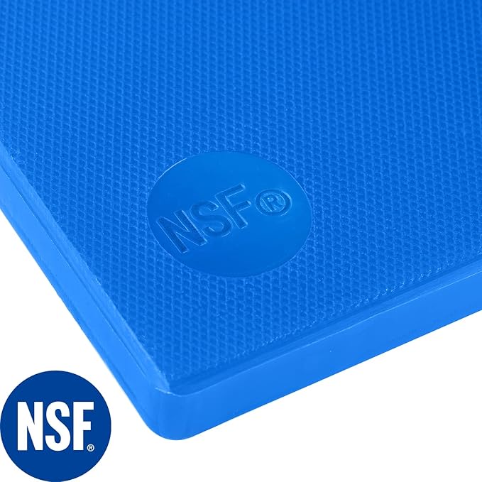 CURTA Cutting Boards for Kitchen, 24" x 18" x 0.5" Blue Color Coded Plastic Commercial Chopping Board Anti Slip Surface Dishwasher Safe