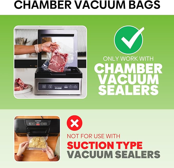 Chamber Vacuum Sealer Bags 250PCS 8"x12",Heavy Duty Pre-Cut Vacuum Chamber Pouches for Food Storage,Sous Vide or Meal Prep,BPA-Free Thick Seal a meal bag for Commercial Sealer Machine