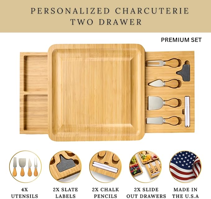 Personalized Charcuterie Board, Wood Engraved Custom Cheese Board, Customized Serving Tray Wedding Gifts for Couples, Engagement, Bridal Shower, Housewarming, and Christmas Gifts 2025