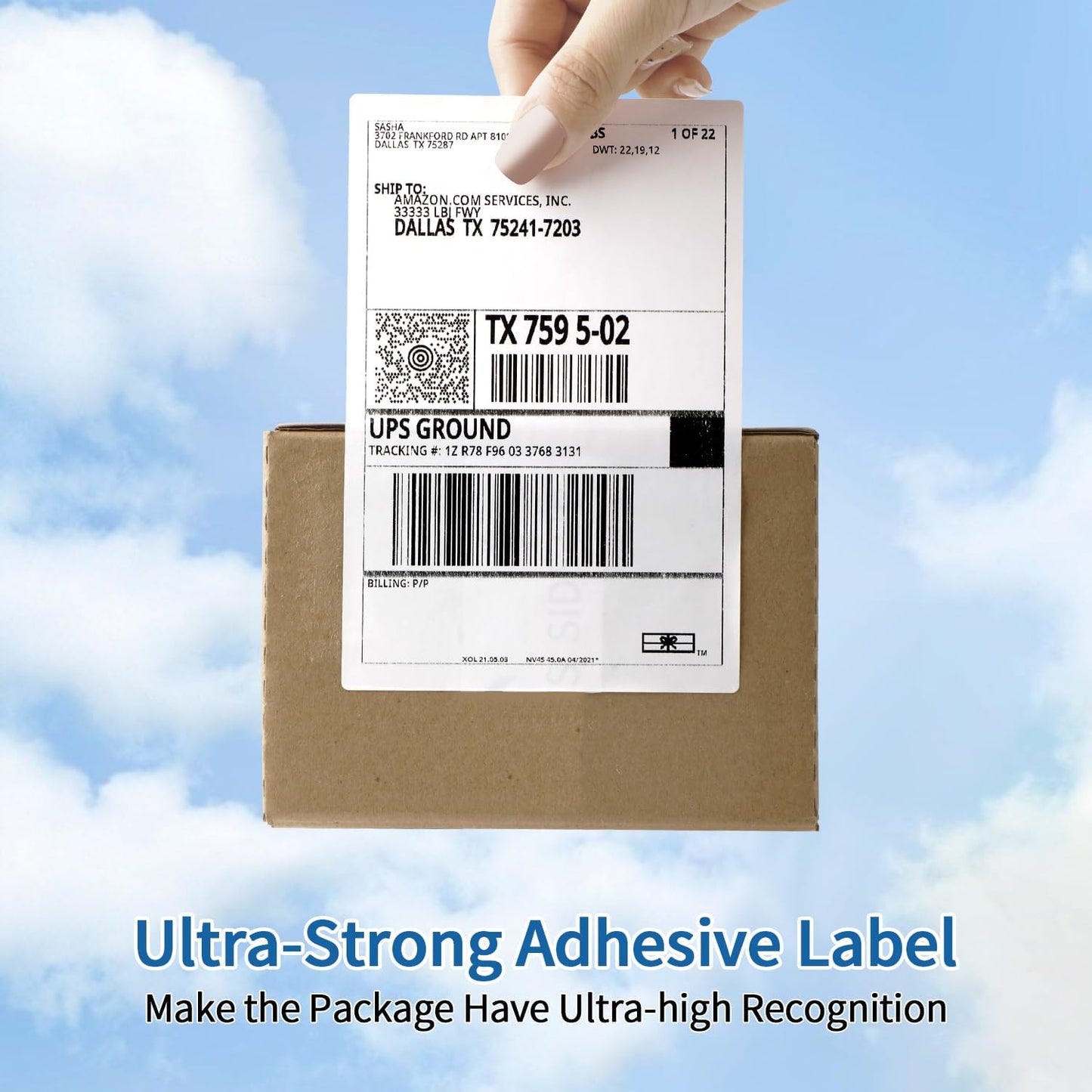 4x6 Thermal Labels for Shipping Label Printer, 500 Fanfold Shipping Package Labels, Perforated White Mailing Label, Commercial Grade, Fully Compatible with POLONO, MUNBYN Thermal Printer