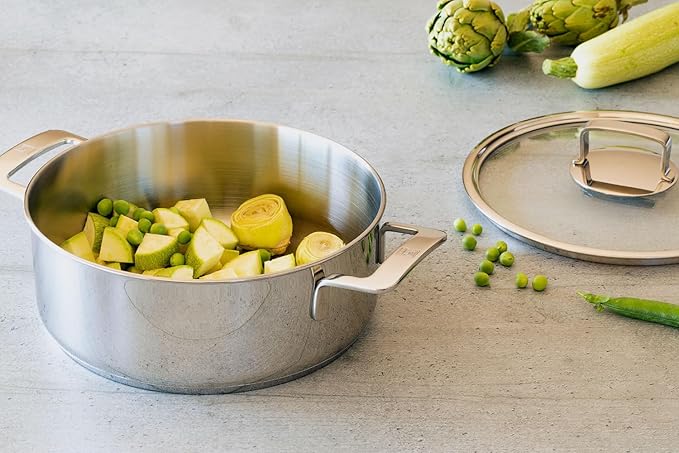 BRA COOKWARE Signature 10 Piece Cookware Set | Stainless Steel Professional Kitchenware Set | 2 Pots, 1 Sauté Pan, 2 Frying Pans, 1 Saucepan, 4 Lids | All Stovetop Compatible | PFOA Free