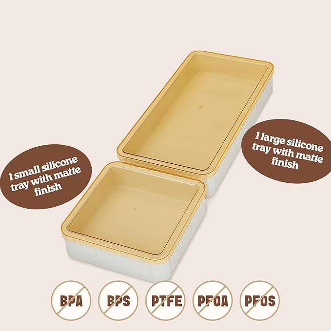 Nonstick Bakeware Set with 2 Silicone Trays and 2 Lids, Silicone Baking Sheet Pan, Baking Pan Dividers, Safe to use and Easy to Clean, Oven safe up to 450 °F