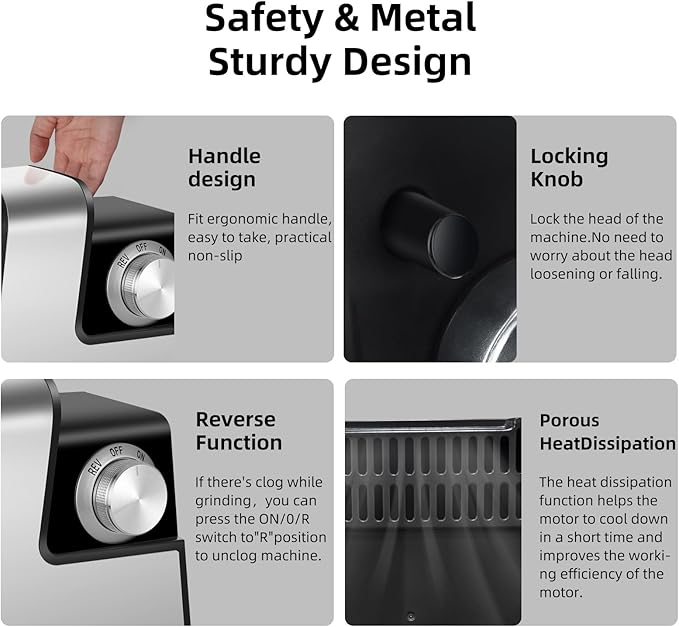 Electric Meat Grinder，350W(2800W Max) Sausage Stuffer Maker with Sausage Stuffer Tubes & Kubbe Kit，Food Grinder with Blade & 3 Plates For Home Kitchen Use