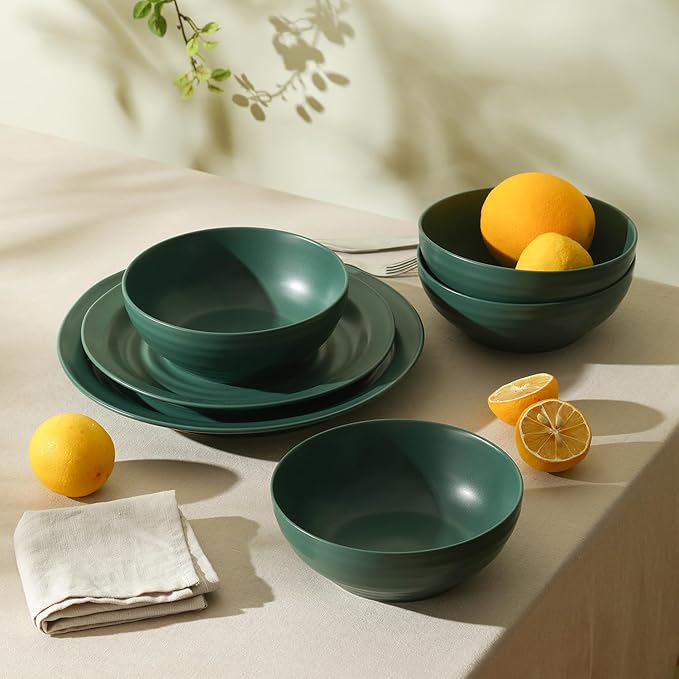 Stone Lain Orbit 12-Piece Dinnerware Set Stoneware, Green