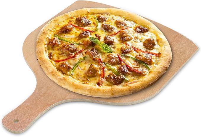 4 Pack Wooden Pizza Peel, 12 inch Premium Large Pizza Paddle with Wood Handle for Pizza Oven, Stone, Pan or Grill, Pizza Spatula for Baking Bread and Cake Indoor&Outdoor