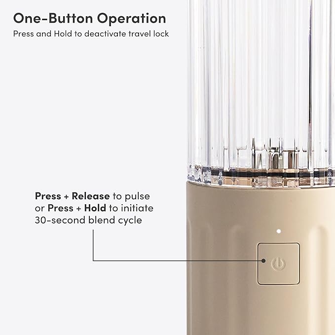 Beast GO Cordless, Premium Portable Blender for Shakes & Smoothies, 22oz Blending Vessel, Blends Ice & Frozen Fruit, Rechargeable USB-C Battery, Drinking Lid and Straw System (Sand)