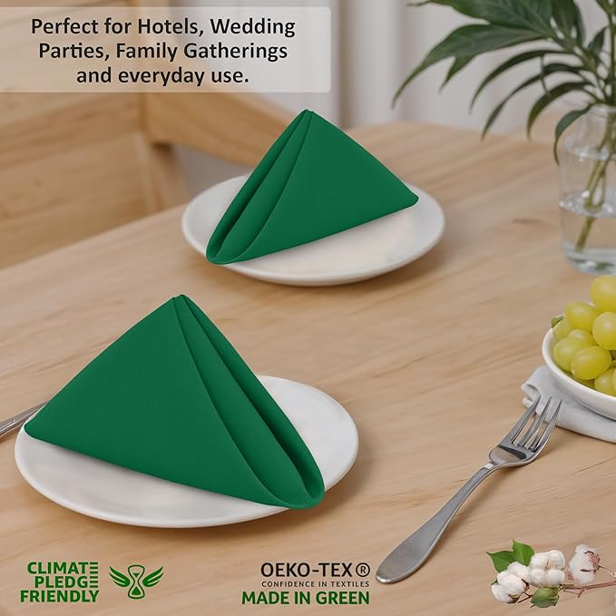 Ruvanti Cloth Napkins Set of 12, 18x18 Inches, 100% Cotton, Washable, Soft & Absorbent, Perfect for Wedding, Christmas, ‎Thanksgiving Dinners - Amazon