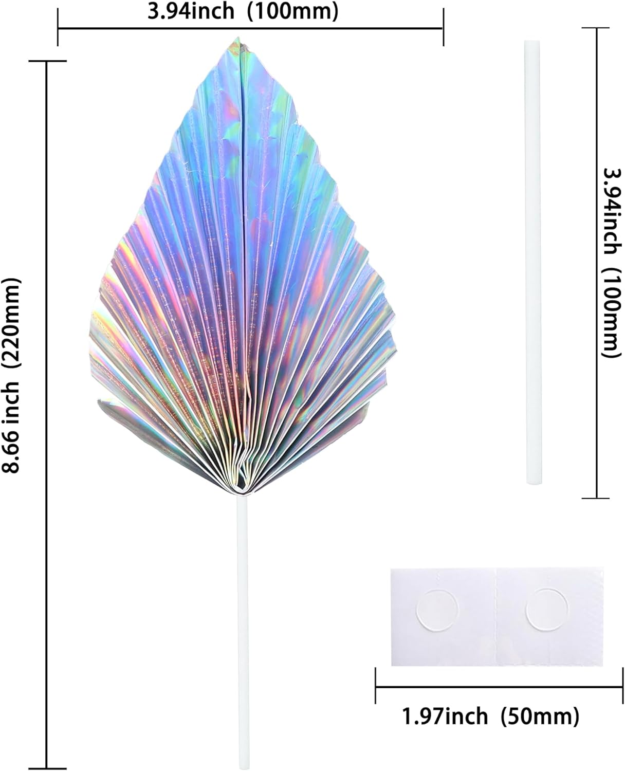 Gyufise 6Pcs Paper Palm Fan Cake Toppers Palm Spear Leaves Fan Cupcake Toppers Cake Insert Decorations Craft DIY Cake Bakeware Decoration for Birthday Party Wedding Party Decor Supplies Laser