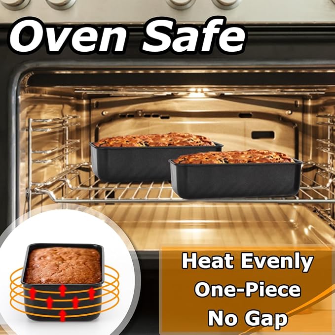 LIANYU 3 Pack Nonstick Loaf Bread Pan, 9x5 Inch Baking loaf Tin, Stainless Steel Meatloaf Pan Tin for Baking Banana Sandwich Bread, Dishwasher Safe