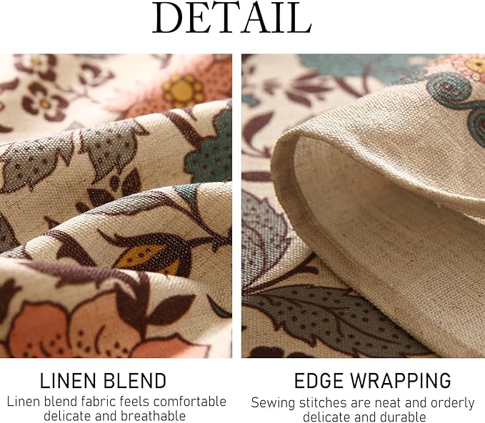 Floral Tablecloth for Rectangle Tables,Linen Table Cloth with Gray-Green Tone and Silver Lotus Pattern,Heavy Durable Table Cover for Dining Thanksgiving Kitchen Party Christmas,63"*102"