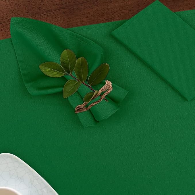 Ruvanti Cloth Napkins Set of 12, 18x18 Inches Napkins Cloth Washable, Soft, Durable, Absorbent, Cotton Blend. Table Dinner Napkins Cloth for Hotel, Christmas Parties, Restaurant, Wedding - Dark Green