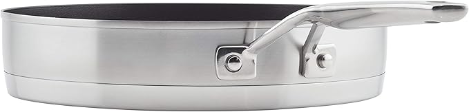 KitchenAid 3-Ply Base Brushed Stainless Steel Cookware Pots and Pans Set, 10 Piece