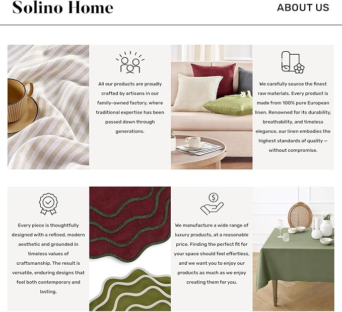 Solino Home White Linen Napkins Set of 4-100% Pure Linen Cloth Washable Dinner Napkins 20 x 20 Inch for Fall, Autumn, Winter, Thanksgiving, Christmas, Holiday - Fete