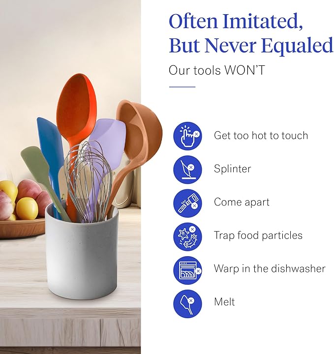 GIR: Get It Right 10-Piece Silicone Ultimate Kitchen Utensil Set – Spatulas, Ladle, Flip, Spoons, Whisk, Peeler & Spoonula – Nonstick, Non-Toxic, Heat-Resistant – Mediterranean