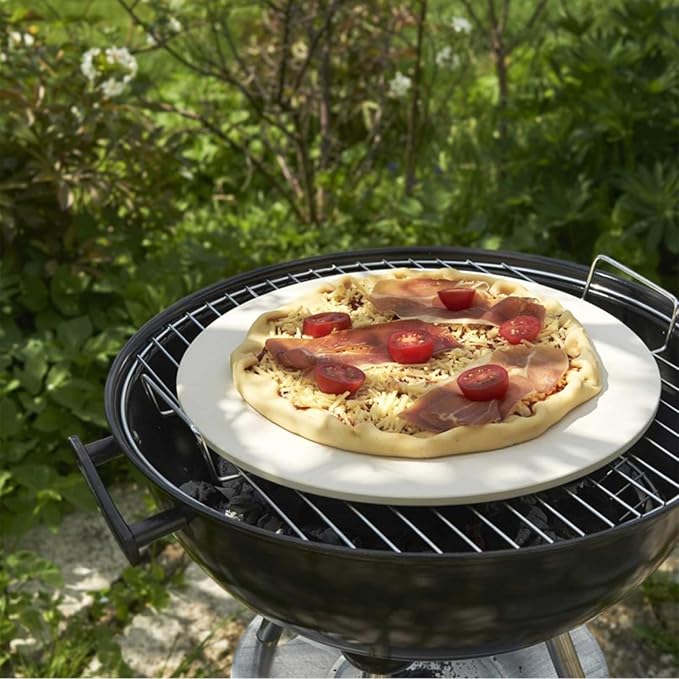 14'' Pizza Stone for Oven and Grill Round Baking Stone Heavy Duty Cordierite Pizza Cooking Pan for Indoor Electric Ovens Baking Crisp Crust Pizza Bread with RV Oven Home(36cm*1.1cm)