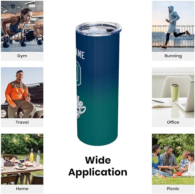 Custom Tumbler Stainless Steel Cup Personalized Baseball Vacuum Insulation Travel Mug Add Your Name Number Fans Gift for Baseball Fans