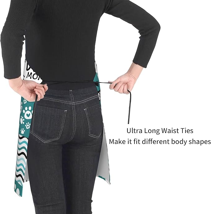 Funny Animal Apron with 2 Pockets Waterproof for Men Women Kitchen Garden Decor