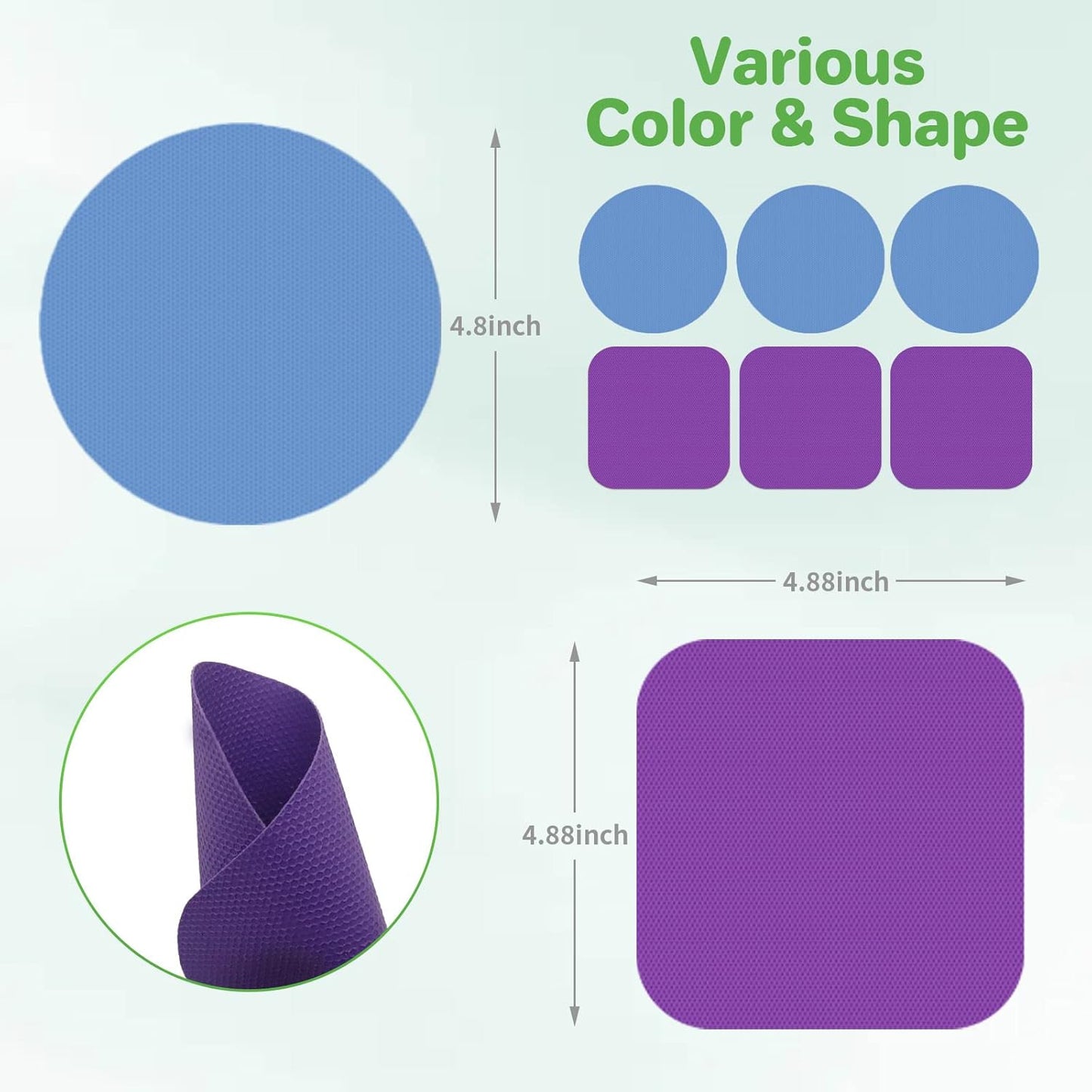 Leezmark 6pcs Jar Opener, Rubber Jar Opener Gripper Pads Kitchen Coasters Multi-function Jar Openers for Seniors with Arthritis Weak Hands(Blue, Purple)