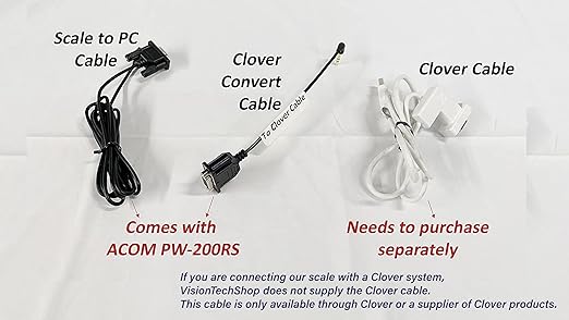 VisionTechShop ACOM PW-200RS POS Interface Portion Scale with Most ECR's and POS Systems, Lb/Oz/Kg/g Switchable, 30lb Capacity, 0.01lb Readability, Dual Display, NTEP Legal for Trade COC #18-060A1