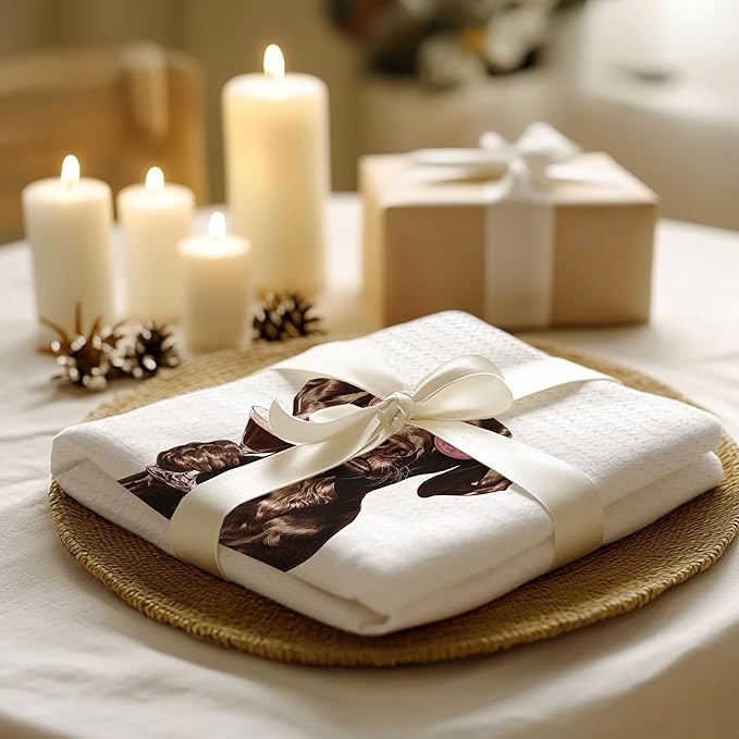 Cabana Bro Funny Chocolate Labrador Retriever Kitchen Towels, Chocolate Lab Gifts Dish Tea Hand Towels for Kitchen Bar Cart Decor, Gifts for Cocktail Lovers, Bar Towel for Bartender, 16x24 Inches