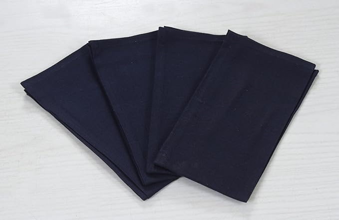 ANA Cloth Napkins Set of 6 (17.5x17.5) inch 100% Cotton Dinner Napkin Washable Hotel Quality Reusable Kitchen & Table Linen for Fall Thanksgiving Family Dinners Weddings & Everyday Use - Navy