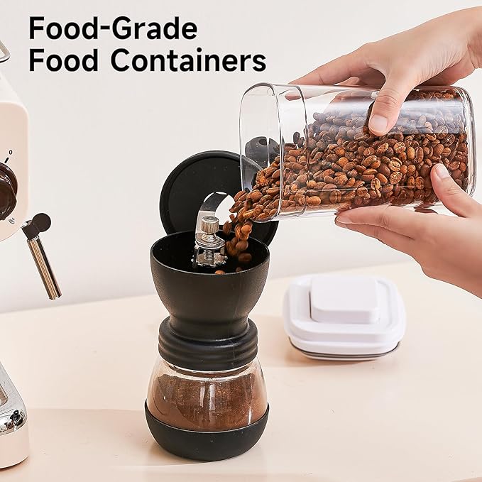 Pop Top Food Storage Container Set | 8Pcs Airtight Cereal Storage Organizer Canisters with Pop Lids, BPA-Free, Vacuum Seal & One-button Opening, Stackable Pantry Containers for Dry Food Storage