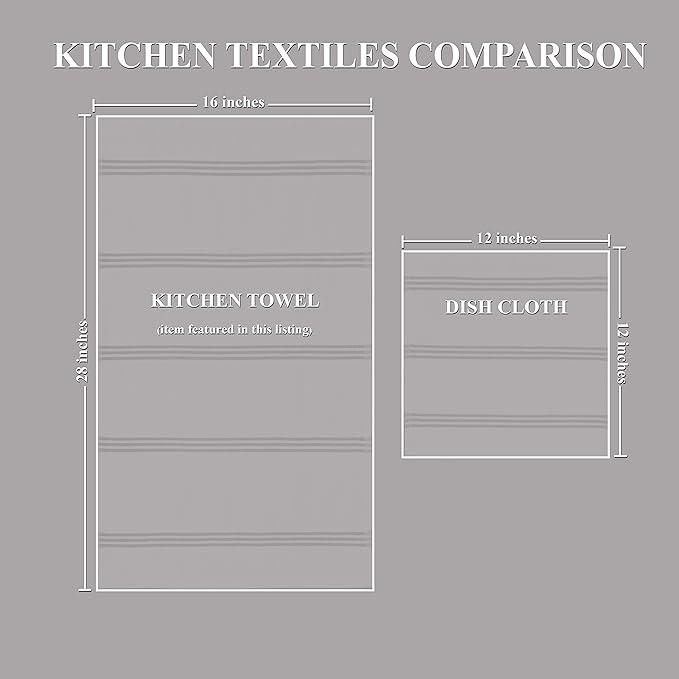 Sticky Toffee Cotton Kitchen Towels Set of 4 – Blue and White Dish Towels 28x16 in, Reusable and Absorbent Tea Towels for Drying or Cleaning, Oeko-Tex Cotton