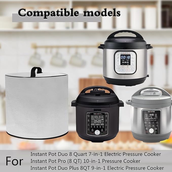 Dust Cover with 8 Quart Instant Pot, Heavy Duty Waterproof Dust Pressure Cooker Cover Case for Instant Pot Duo 8QT 7-in-1 Electric Pressure Cooker/InstantPot Pro/Duo Plus 8 QT 10-in-1 SlowCooker