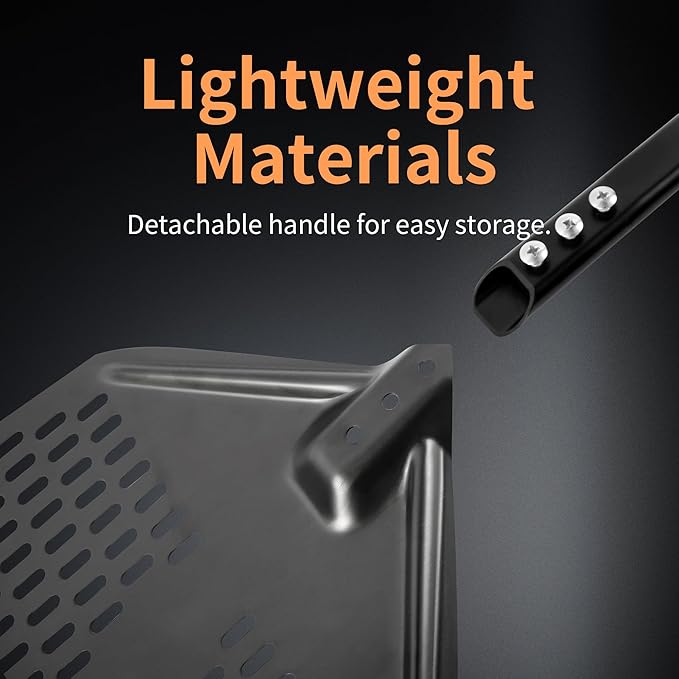 Pizza Peel, 12 Inch Non-Stick Pizza Paddle, Detachable Aluminum Paddle with Non-Slip Comfort Handle, Perfect Baking and Easy Pizza Handling in Kitchen