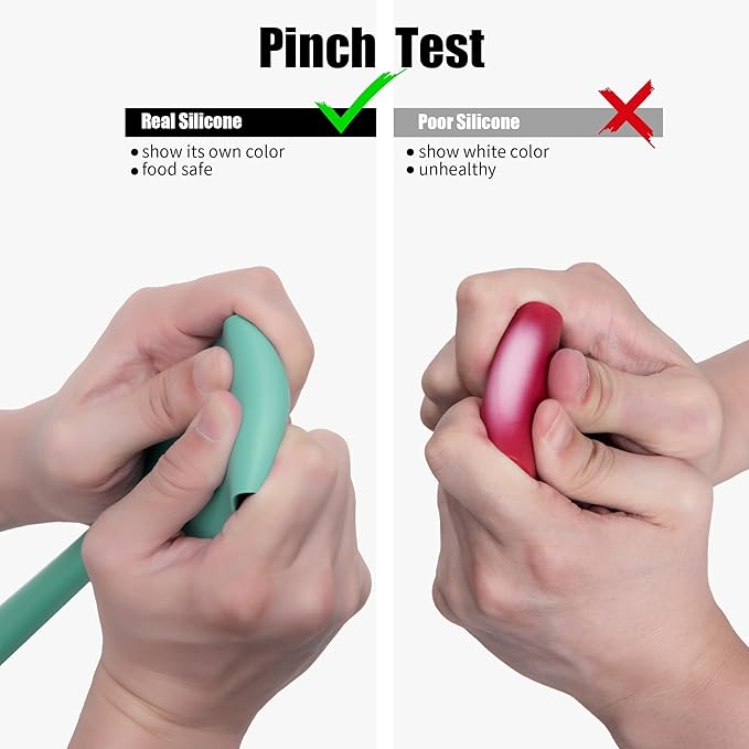 4-Piece Silicone Spatula Scrapers: Doosu 600°F Heat Resistant Food Grade Kitchen BPA Free Rubber Baking Cooking Tool Nonstick Utensil Set for Mixing, Scraping, Folding, Stirring, Serving (Aqua Sky)