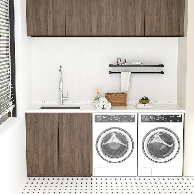 Lordear 24 Laundry Sink Stainless Steel - 24" x 19" x 13" Undermount Sink Single Bowl 16 Gauge Stainless Steel Deep Laundry Room Utility Sinks Handmade Under Counter Kitchen Basin