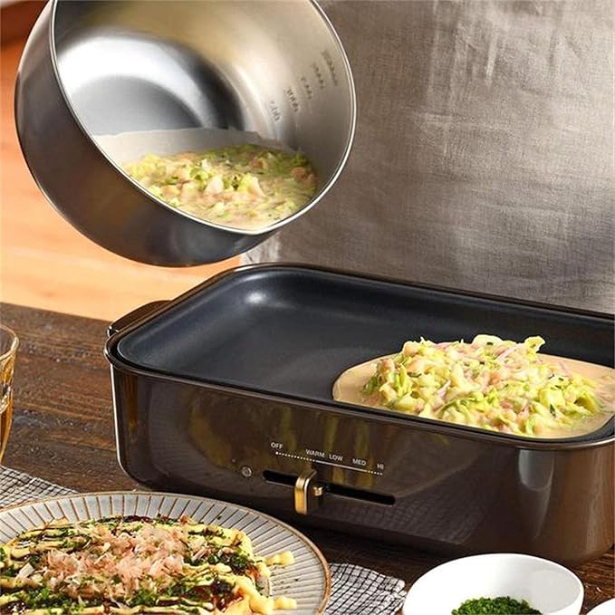 HAPPY KIT 18/8 Mixing Bowls with Lids Set of 2,Stainless Steel Mixing Bowl with Pour Spout, Non-slip Handle and Bottoms, 3 Grater Attachments, Measurement Marks & Lid, Size 5, 3QT(Red)