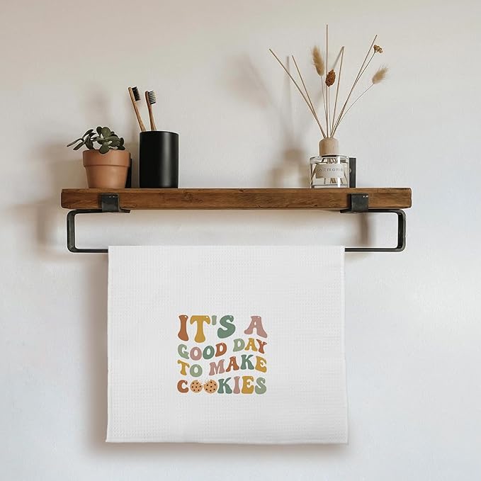 Baking Gifts Kitchen Towels, Gifts for Bakers Cookie Lovers Cooks Dish Tea Towel for Kitchen Baking, Groovy It's a Good Day to Make Cookies Hand Towels, 16x24