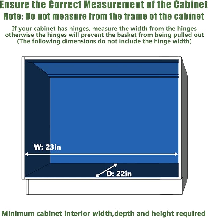 LOVMOR Pull Out Cabinet Organizer 22½" W x 21½" D, Kitchen Cabinet Pull Out Shelves Slide Out Storage