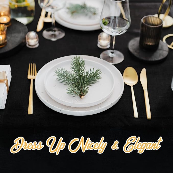 BRILLMAX 6 Pack Black Tablecloths for 6 Foot Rectangle Tables 90 x 132 Inch - 6ft Rectangular Bulk Linen Polyester Fabric Washable Cloth Cover for Wedding Reception Banquet Birthday Party