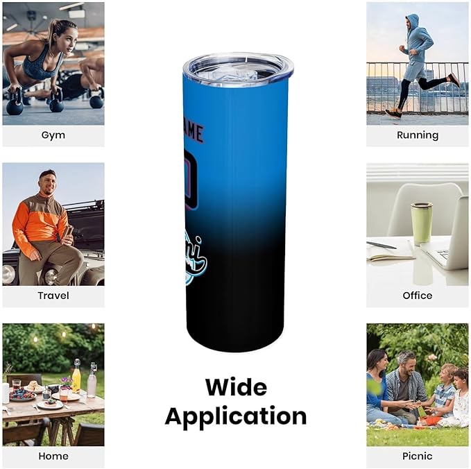 Custom Tumbler Stainless Steel Cup Personalized Baseball Vacuum Insulation Travel Mug Add Your Name Number Fans Gift for Baseball Fans