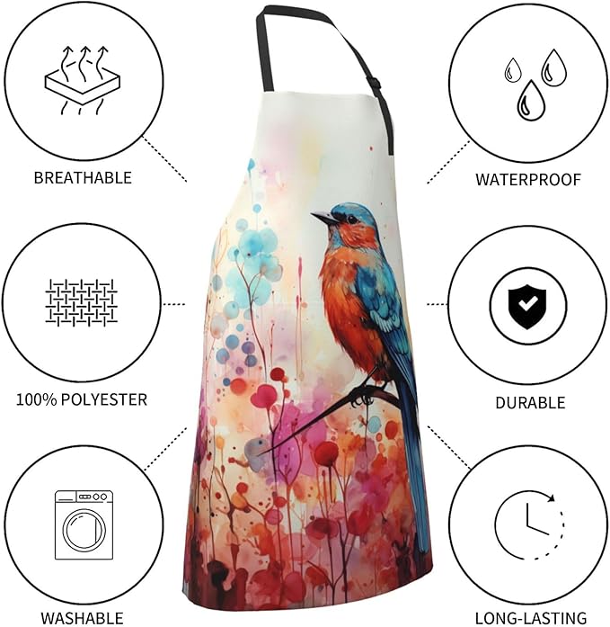 Funny Animal Apron with 2 Pockets Waterproof for Men Women Kitchen Garden Decor