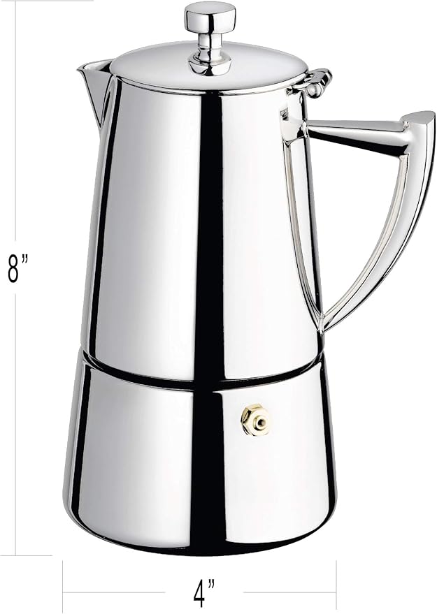 Cuisinox Roma 6-cup Stainless Steel Stovetop Moka Espresso Maker