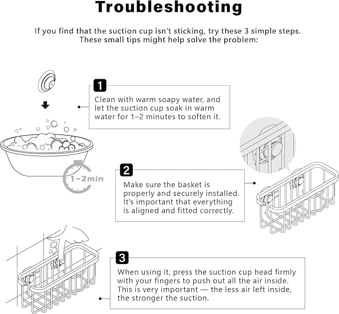 SunnyPoint NeverRust Deluxe Kitchen & Bathroom Sink Sponge Holder Organizer with Adhesive Mount - Additional Suction Cup Included – Sponge & Brush NOT Included – 7.4 x 3.3 x 2.75 Inch