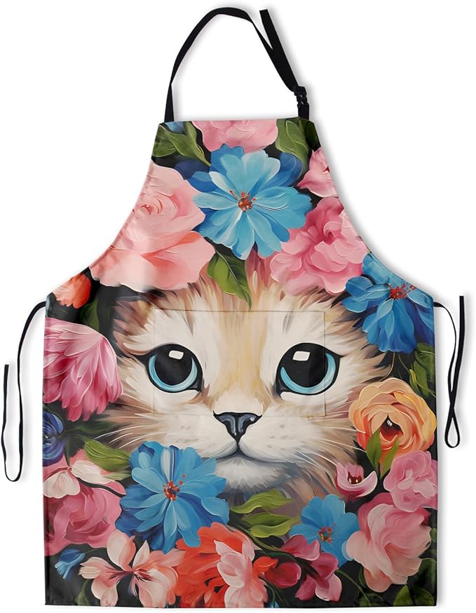 Funny Animal Apron with 2 Pockets Waterproof for Men Women Kitchen Garden Decor