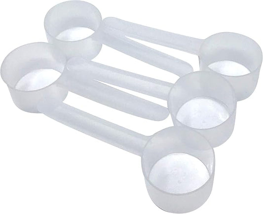 39 mL (8 Teaspoon | 1.32 Oz. | 2.63 Tablespoon) Long Handle Scoop for Measuring Coffee, Pet Food, Grains, Protein, Spices and Other Dry Goods (Pack of 5)