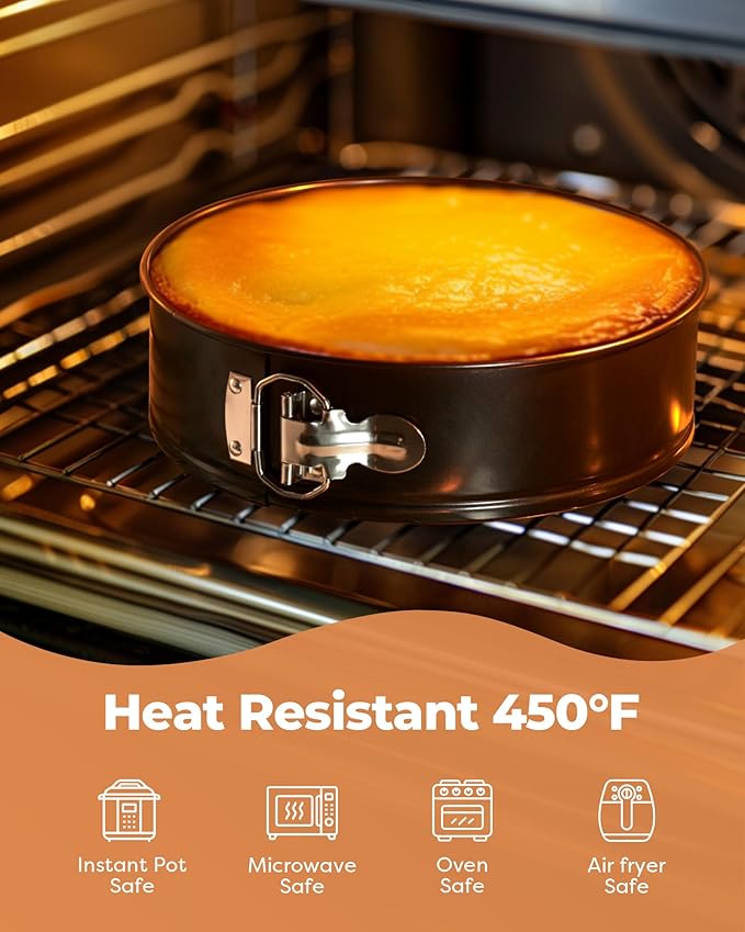 Kootek Cake Pan Set of 3, Nonstick Springform Pans with Removable Bottom, 4, 7, 9 Inch Round Cheesecake Baking Pans with 50 Pcs Parchment Paper Liners