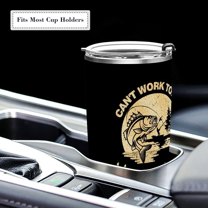 JUDIAN 20oz Fisherman Tumblers - Coffee Travel Mug Gifts for Husband, Dad, Grandpa, Boyfriend - Fishing Accessory