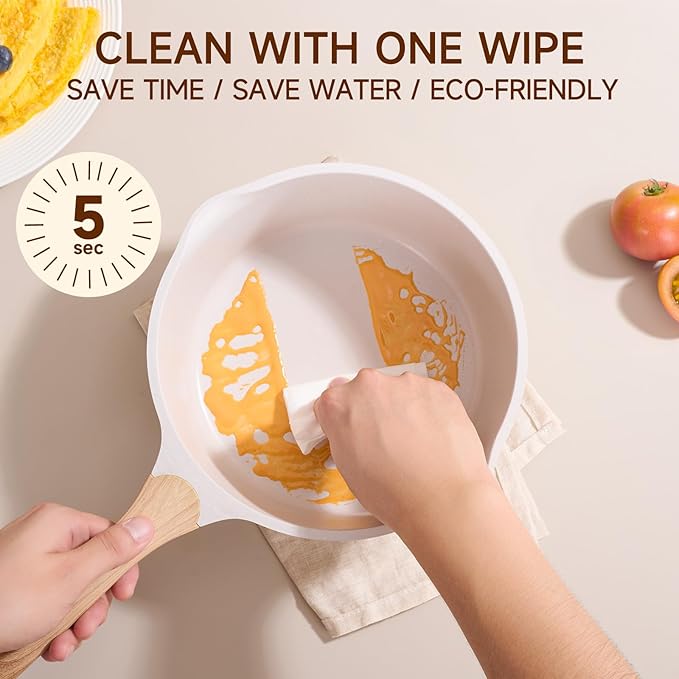 JEETEE 23pcs Pots and Pans Set Non Stick, White Cookware Sets for Kitchen, w/Frying Pans, Saucepans, Sauté & Griddle & Crepe Pan, Induction Cooking Pots (PFOA/PFAS/PFOS Free)