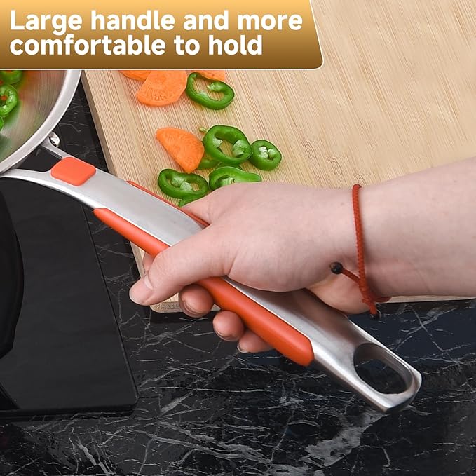 Inqibee 12 Inch Tri-Ply Stainless Steel Frying Pan with Lid, Skillet, Induction Cooking Pan, Dishwasher Safe, Detachable Large Handle