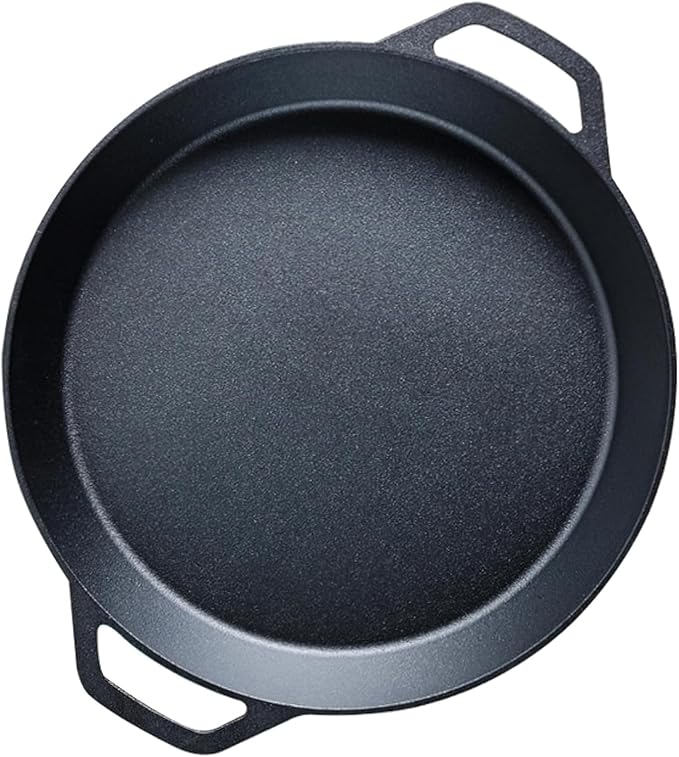 Cast Iron Skillet Pan, 18 inch, Double Handle, Non-Stick Surface, Deep Frying and Baking Pan