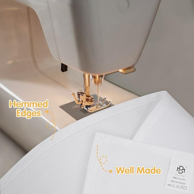 BRILLMAX 8 Pack White Tablecloths for 8 Foot Rectangle Tables 60 x 126 Inch - 8ft Rectangular Bulk Linen Polyester Fabric Washable Cloth Cover for Wedding Reception Banquet Birthday Party